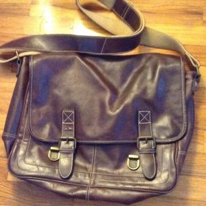 Fossil vintage brown leather messenger bag