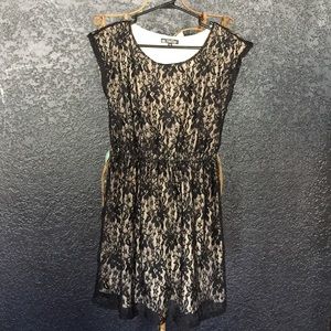 Black lace and nude tan bebop dress small
