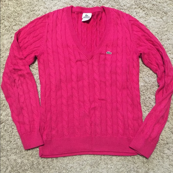 Bright pink Lacoste sweater