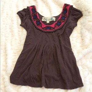 Anthropologie beaded and embroidered top.