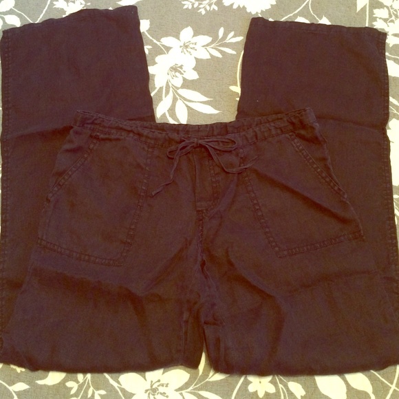 VS black linen pants