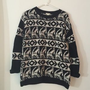 Black & white printed sweater