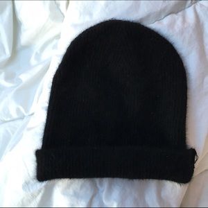Black fuzzy beanie