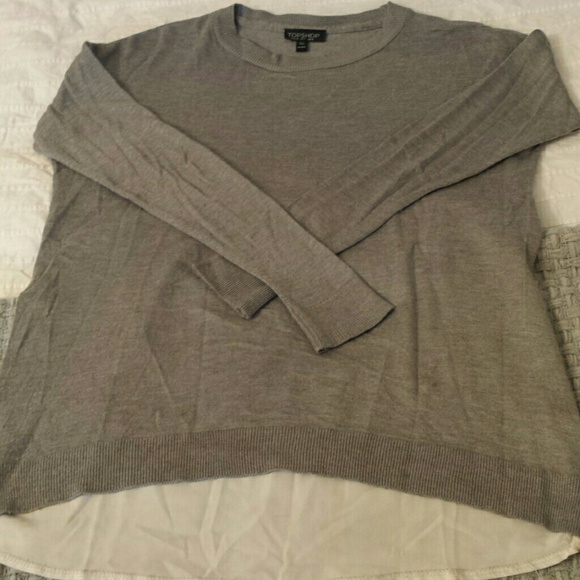 Topshop gray sweater with silk back
