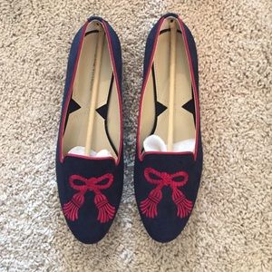 Adrienne Vittadini Doloris Embroidered flats Navy