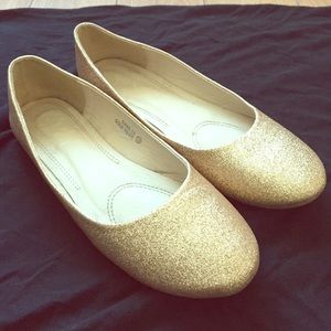 Gold Glitter Flats