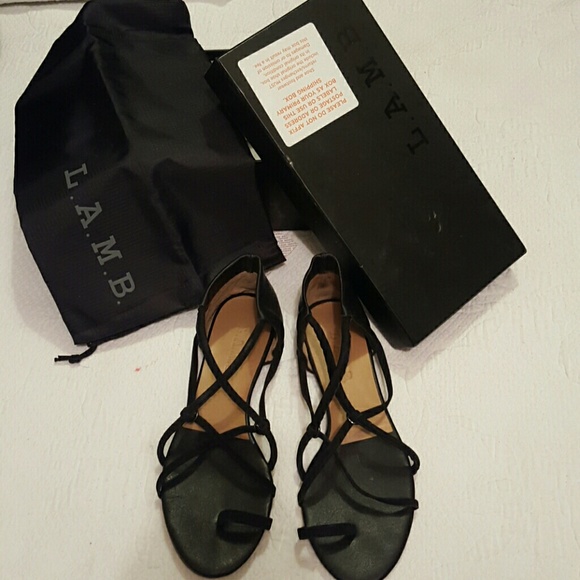 L.A.M.B. QUINT BLACK SANDALS