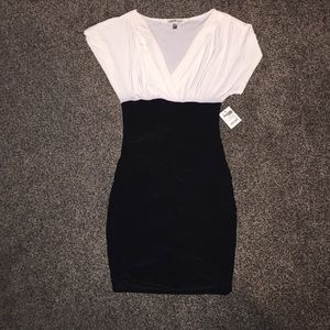 Color block white and black dress