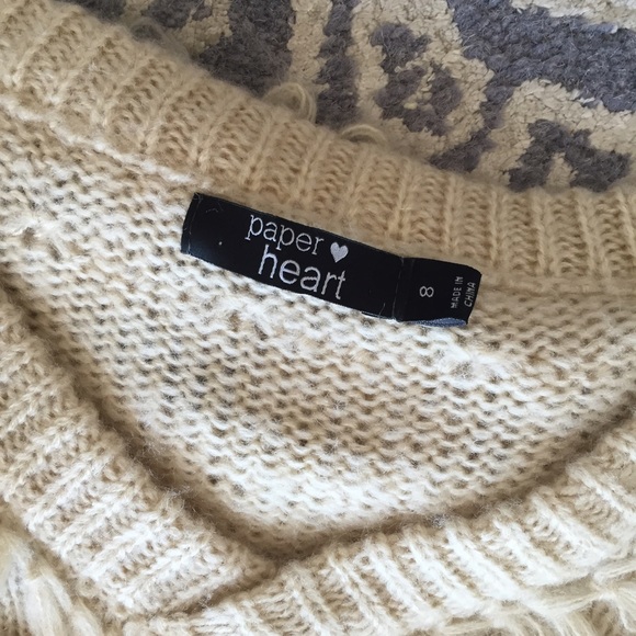 LF paper heart cropped shag sweater - Picture 3 of 3