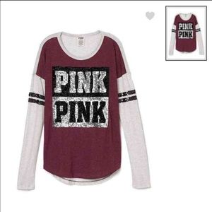 NWT! PINK Vs Long Sleeve Bling size:XS
