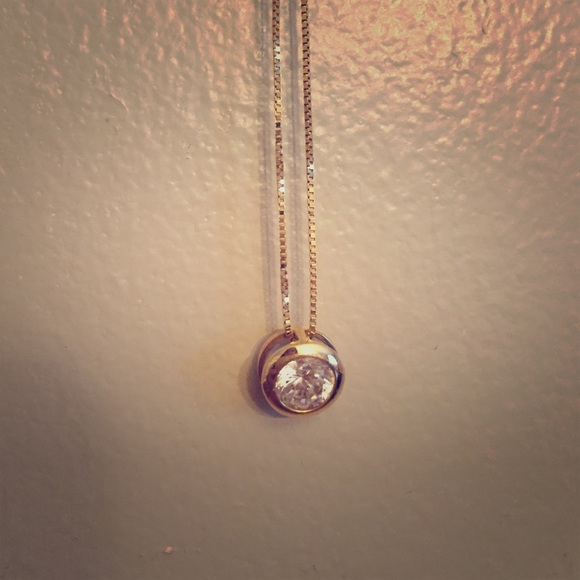 Gold and Crystal Pendant Necklace
