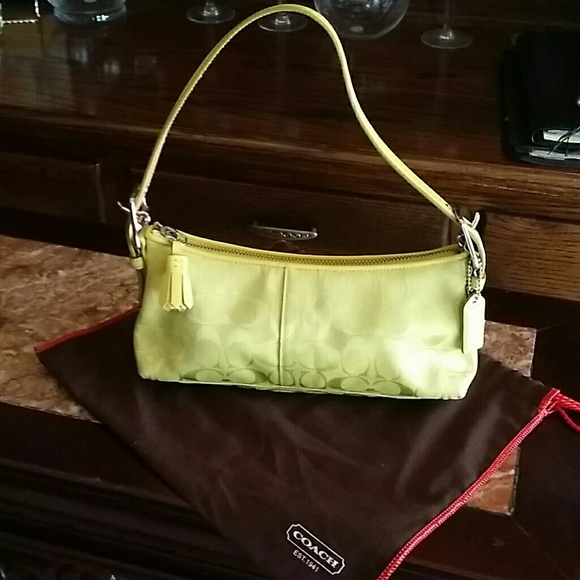 Authentic Lime Green Coach Shoulder Purse