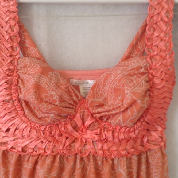 🍀 Charlotte RUSSE PINK/PEACH TANK BRAIDED❌sold❌ - Picture 3 of 4
