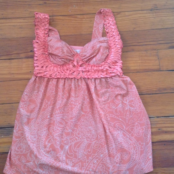 🍀 Charlotte RUSSE PINK/PEACH TANK BRAIDED❌sold❌ - Picture 4 of 4