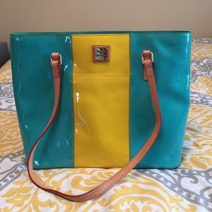 Blue/ green and yellow Dooney & Bourke purse