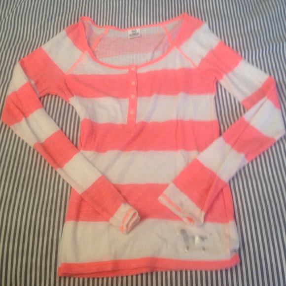PINK long sleeved stripped shirt