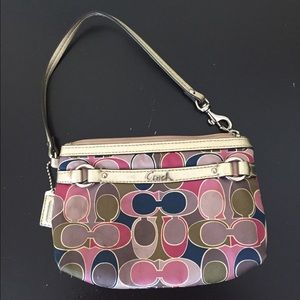 Coach multi color wristlet