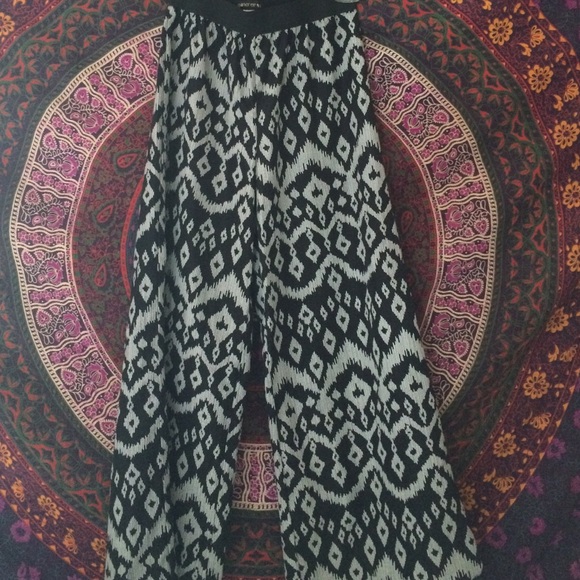 Black and White Patterned Palazzo Pants
