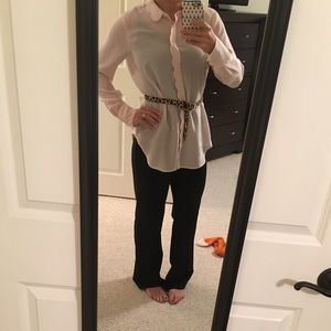 100% silk blush colored blouse