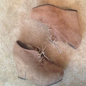 Brown Suede Wedges