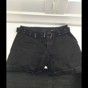 Sanctuary Distressed Black Cargo Shorts