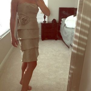 Beautiful Strapless Cocktail Dress in champagne!