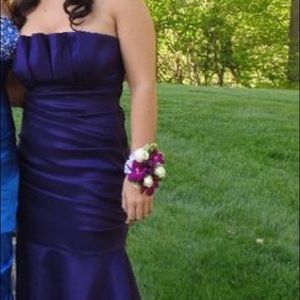 Nordstrom long strapless dark purple dress