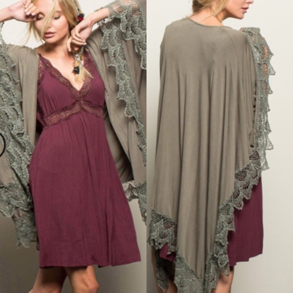 Nomad Stonewashed Lace Hem Wrap LAST ONE - Picture 2 of 4
