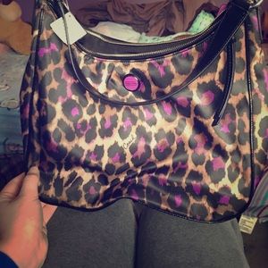 Purple cheetah print brand new coach purse