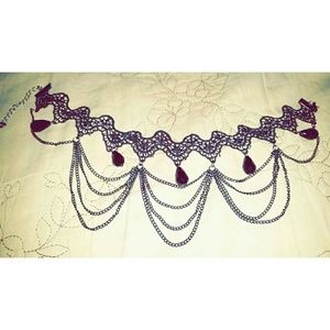 Black Lace Chain Choker