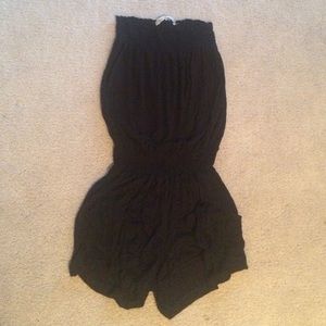 Black strapless soft romper