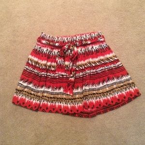 Tribal patterned cinch skirt