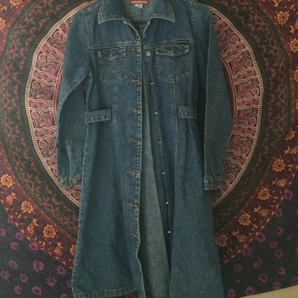 Long Jean Trench Coat