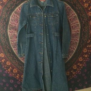 Long Jean Trench Coat