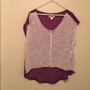 Sheer back high-low top. Size large.