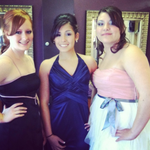 navy halter pageant dress