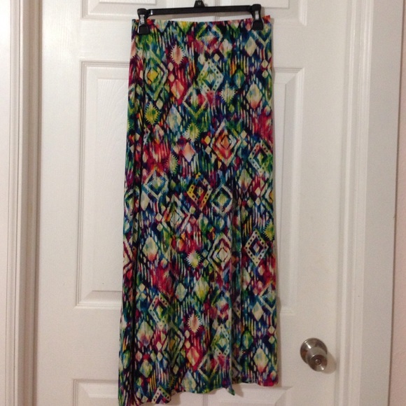 Colorful tribal maxi skirt