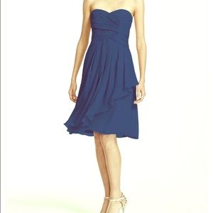 Navy Blue Formal/Semi-formal Short Chiffon Dress