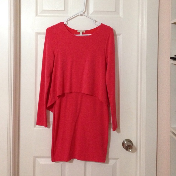 Coral body con dress