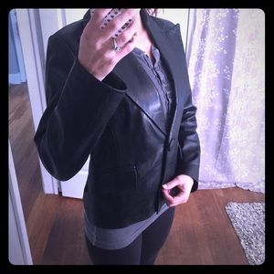 Banana Republic Black Leather Jacket Size 4