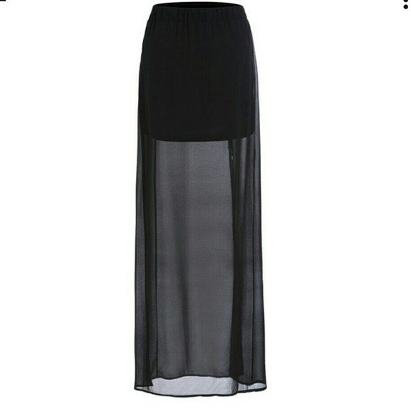 Sheer split chiffon skirt