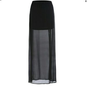Sheer split chiffon skirt