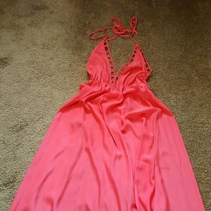 Coral maxi dress