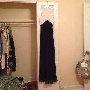 Cache black and white prom dress