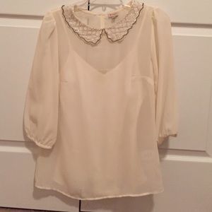 Peter Pan collared dress shirt