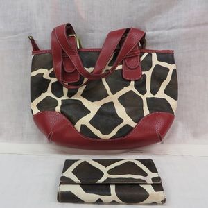 Cow purse and wallet.