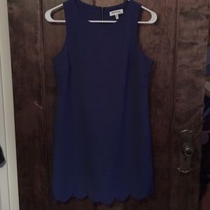 J.Crew Inspired Navy Blue Scallop Hem Shift Dress