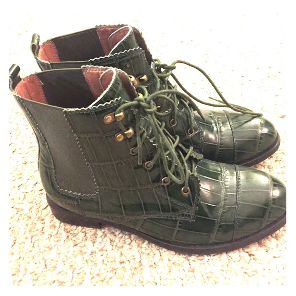 Jeffrey Campbell olive leather boots