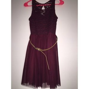 Maroon glitter party dress