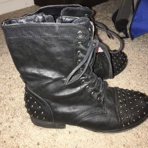 Black studded boots